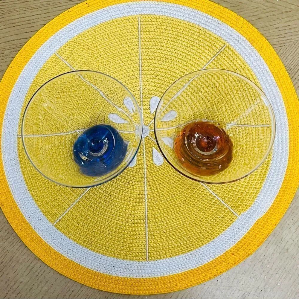 Set Of 2 Martini, Vodka Cocktail Bottom Bubble Glasses ✅